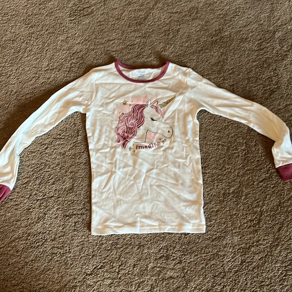 Carter’s size 12 cream long sleeve t with unicorn